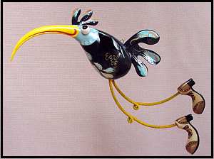 Bird with shoes